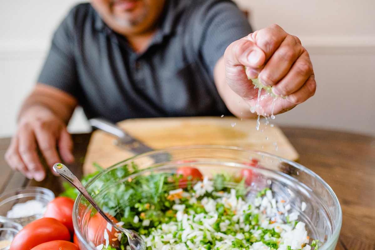 Colourful mood-boosting foods on a plate